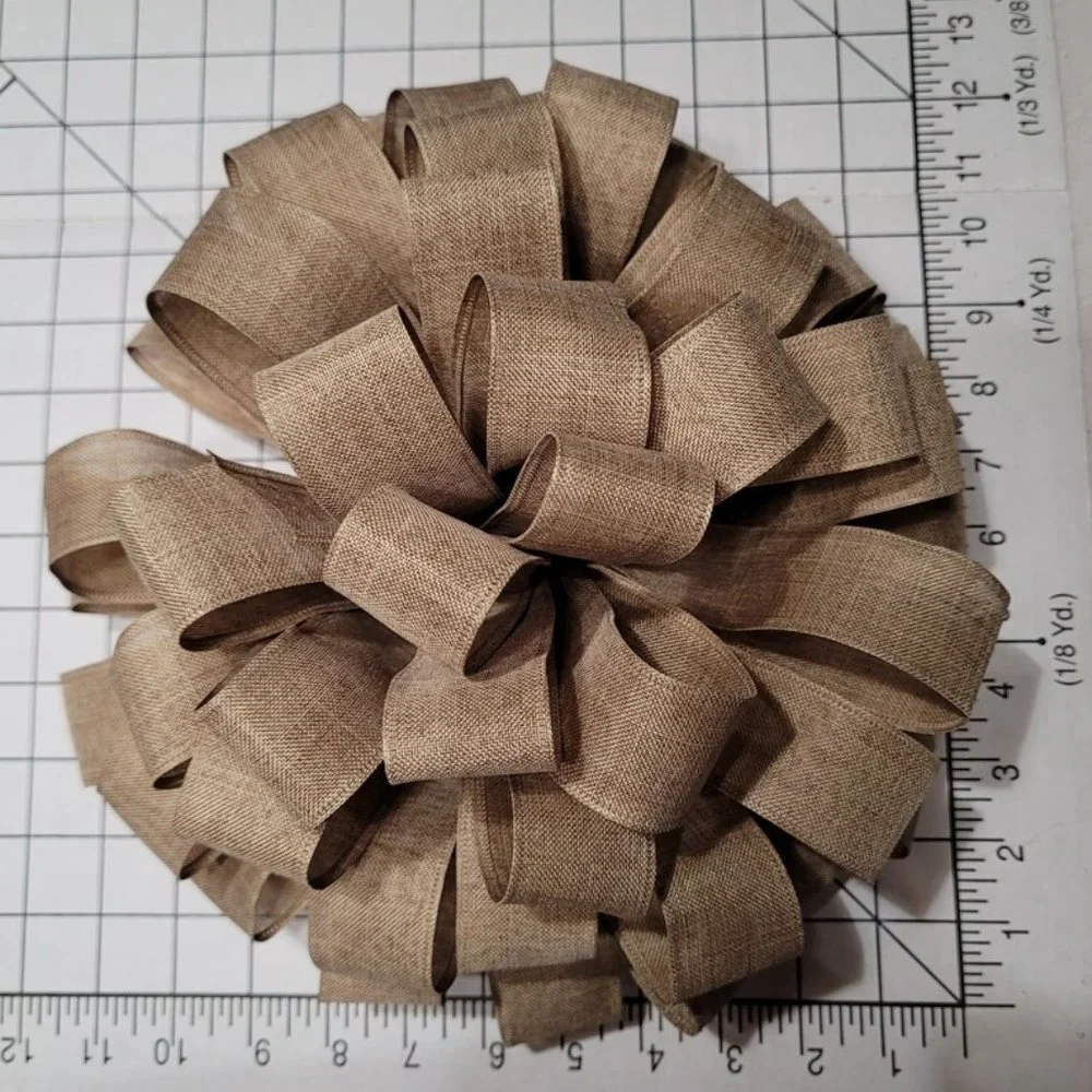 Christmas Tree Bow Topper, Beige / Tan Tree Topper Bow, Tree Topper 44 Loop‎